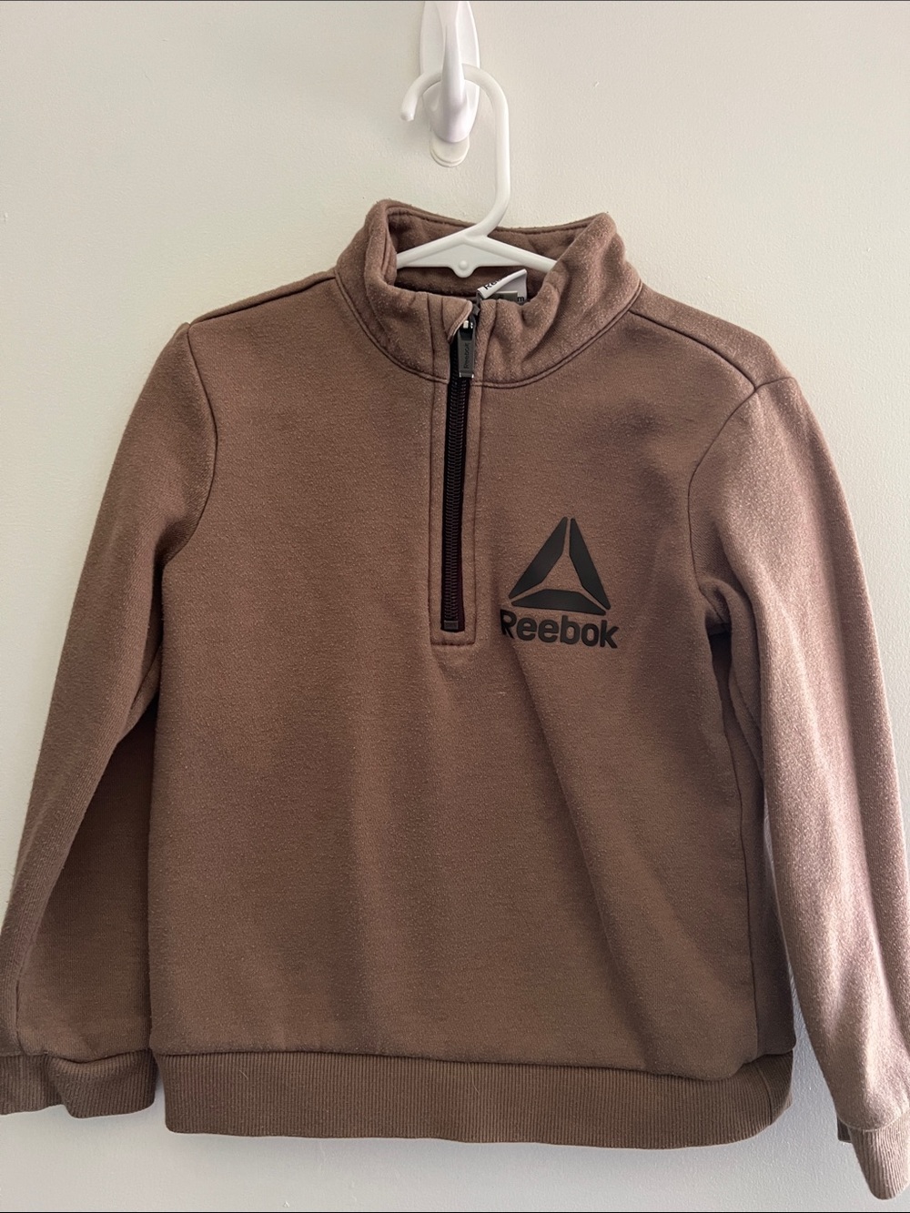 Reebok Chocolate Brown Half-Zip Fleece Sweatshirt